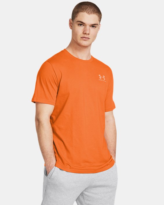 Men's UA Sportstyle Left Chest Short Sleeve Shirt, Orange, pdpMainDesktop image number 0